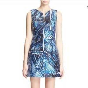 MILLY Sleeveless scribble print shift dress